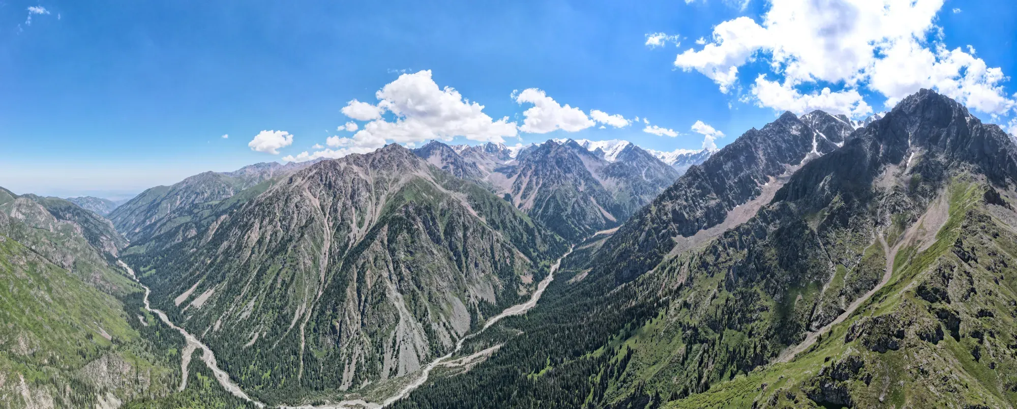 Majestic mountains beneath a vast, clear sky